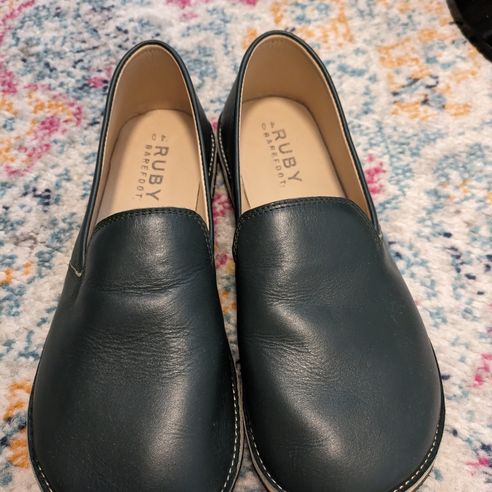 Ruby Barefoot Green Leather Loafers